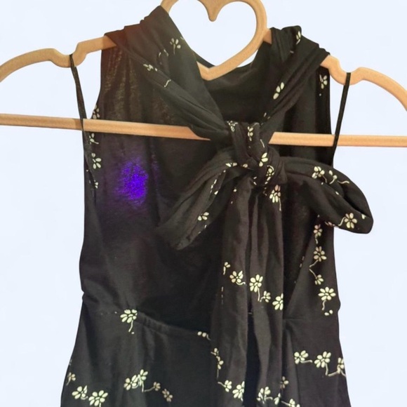 Free People Black Floral Backless Dress - Picture 4 of 6